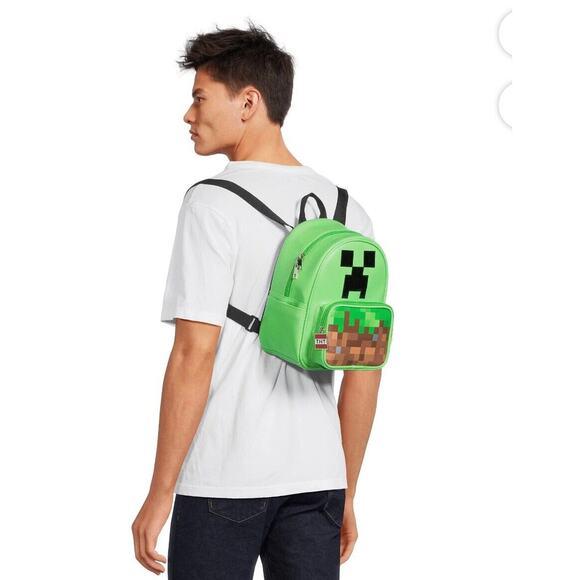 Minecraft Creeper Women Men Mini Dome Backpack Green Bag Crossbody Purse Mojang - Picture 4 of 6